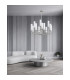 Preston 12 Light Multi Arm Pendant Ceiling Light Brushed Nickel Opal Glass Shade E14-2