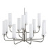 Preston 12 Light Multi Arm Pendant Ceiling Light Brushed Nickel Opal Glass Shade E14-4