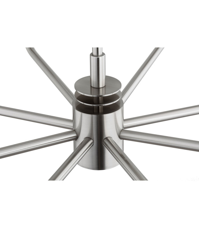 Preston 8 Light Multi Arm Pendant Ceiling Light Brushed Nickel Opal Glass Shade E14-7
