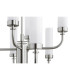 Preston 12 Light Multi Arm Pendant Ceiling Light Brushed Nickel Opal Glass Shade E14-6