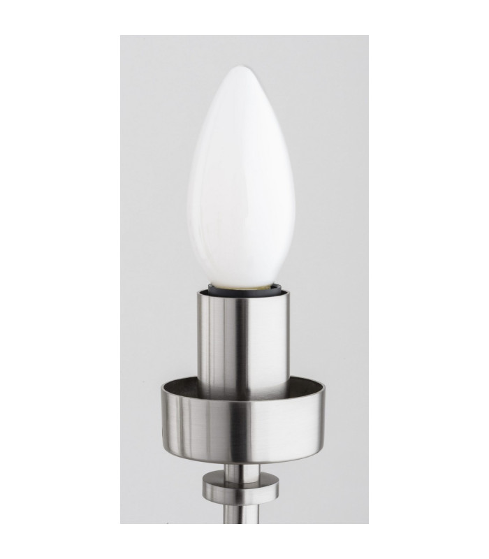 Preston 8 Light Multi Arm Pendant Ceiling Light Brushed Nickel Opal Glass Shade E14-9