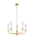 Preston 5 Light Multi Arm Pendant Ceiling Light Brushed Brass Clear Glass Shade E14-1