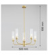 Preston 5 Light Multi Arm Pendant Ceiling Light Brushed Brass Clear Glass Shade E14-2