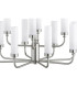 Preston 12 Light Multi Arm Pendant Ceiling Light Brushed Nickel Opal Glass Shade E14-10