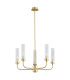 Preston 5 Light Multi Arm Pendant Ceiling Light Brushed Brass Clear Glass Shade E14-3