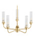 Preston 5 Light Multi Arm Pendant Ceiling Light Brushed Brass Clear Glass Shade E14-4