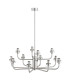 Preston 12 Light Multi Arm Pendant Ceiling Light Brushed Nickel Opal Glass Shade E14-12