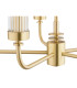 Preston 5 Light Multi Arm Pendant Ceiling Light Brushed Brass Clear Glass Shade E14-5