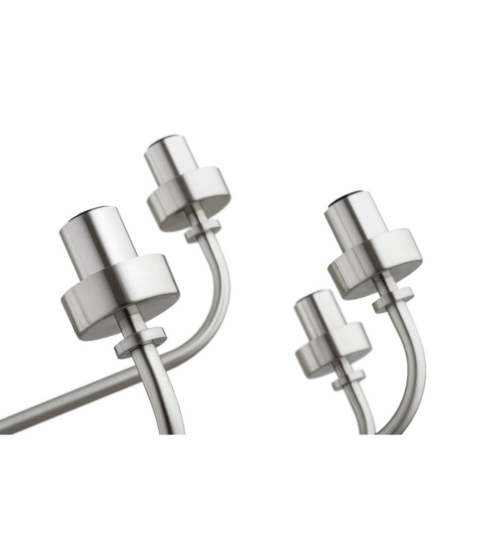 Preston 12 Light Multi Arm Pendant Ceiling Light Brushed Nickel Opal Glass Shade E14-13