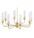 Preston 8 Light Multi Arm Pendant Ceiling Light Brushed Brass Clear Glass Shade E14-4