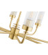 Preston 8 Light Multi Arm Pendant Ceiling Light Brushed Brass Clear Glass Shade E14-8