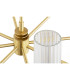 Preston 8 Light Multi Arm Pendant Ceiling Light Brushed Brass Clear Glass Shade E14-9