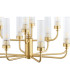Preston 12 Light Multi Arm Pendant Ceiling Light Brushed Brass Clear Glass Shade E14-9