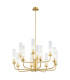 Preston 12 Light Multi Arm Pendant Ceiling Light Brushed Brass Clear Glass Shade E14-1