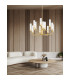 Preston 12 Light Multi Arm Pendant Ceiling Light Brushed Brass Clear Glass Shade E14-2