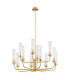 Preston 12 Light Multi Arm Pendant Ceiling Light Brushed Brass Clear Glass Shade E14-3
