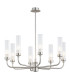 Preston 8 Light Multi Arm Pendant Ceiling Light Brushed Nickel Clear Glass Shade E14-1