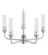 Preston 5 Light Multi Arm Pendant Ceiling Light Brushed Nickel Clear Glass Shade E14-4