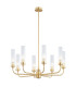 Preston 8 Light Multi Arm Pendant Ceiling Light Brushed Brass Clear Glass Shade E14-1