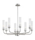 Preston 8 Light Multi Arm Pendant Ceiling Light Brushed Nickel Clear Glass Shade E14-3