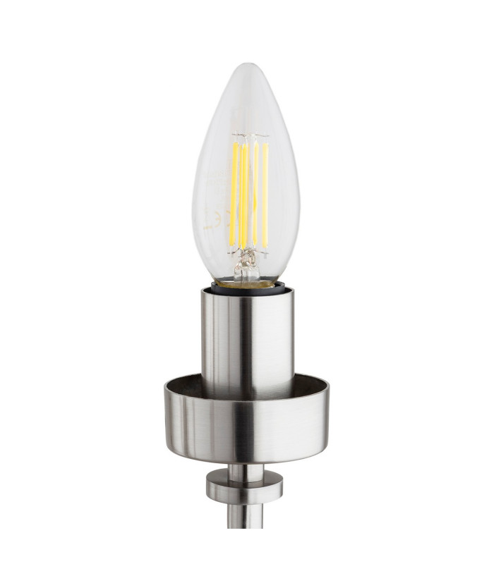 Preston 5 Light Multi Arm Pendant Ceiling Light Brushed Nickel Clear Glass Shade E14-7