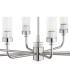 Preston 8 Light Multi Arm Pendant Ceiling Light Brushed Nickel Clear Glass Shade E14-7