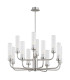 Preston 12 Light Multi Arm Pendant Ceiling Light Brushed Nickel Clear Glass Shade E14-3