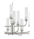 Preston 12 Light Multi Arm Pendant Ceiling Light Brushed Nickel Clear Glass Shade E14-5