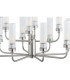 Preston 12 Light Multi Arm Pendant Ceiling Light Brushed Nickel Clear Glass Shade E14-6