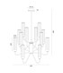 Preston 12 Light Multi Arm Pendant Ceiling Light Brushed Nickel Clear Glass Shade E14-14