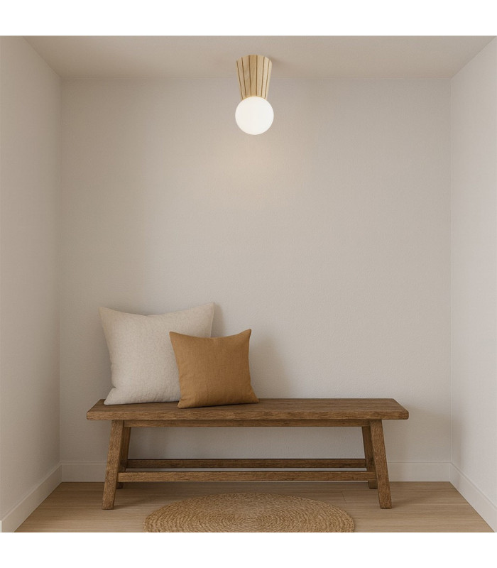 Volante Globe Ceiling Light Light Wood Natural Oak G9 IP44-2
