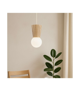 Volante Globe Pendant Ceiling Light Light Wood Natural Oak G9 IP44-2