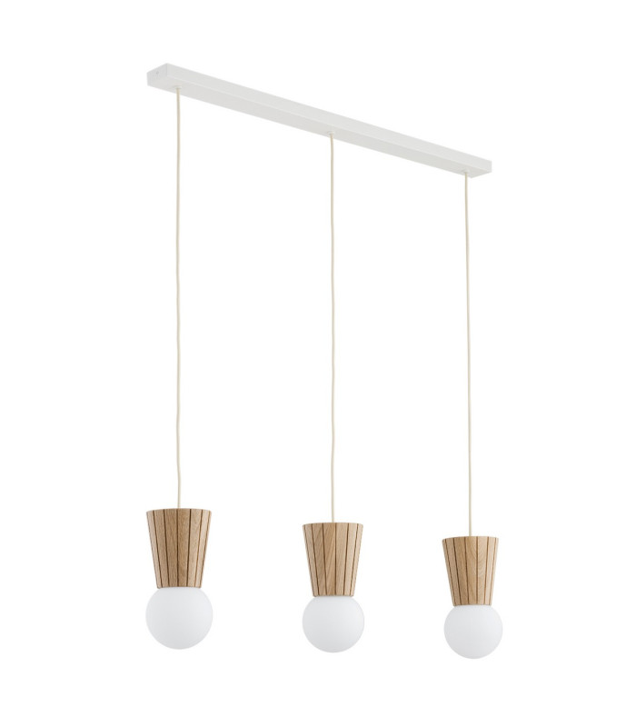 Volante Bar Pendant Ceiling Light Light Wood Natural Oak Opal Shade G9 IP44-3