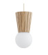 Volante Bar Pendant Ceiling Light Light Wood Natural Oak Opal Shade G9 IP44-4