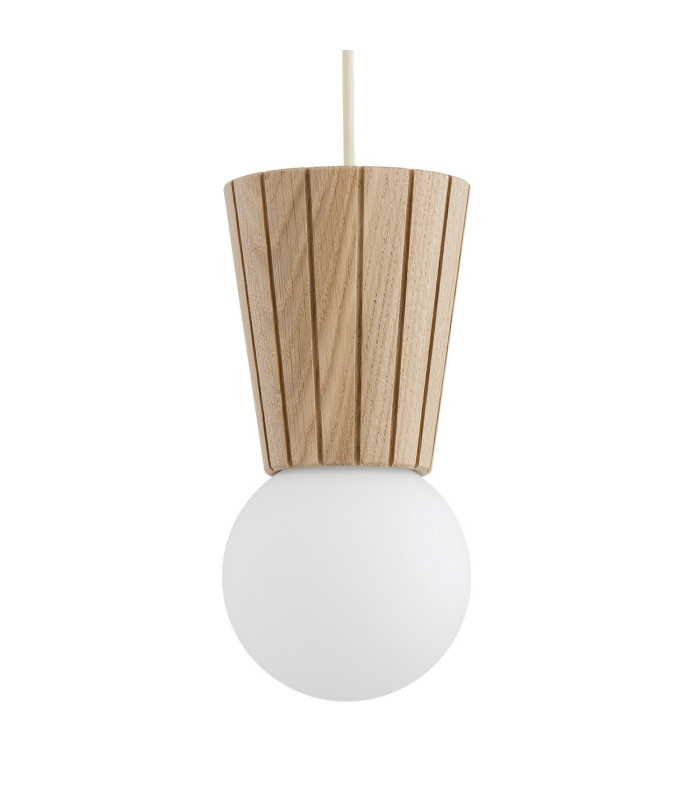 Volante Bar Pendant Ceiling Light Light Wood Natural Oak Opal Shade G9 IP44-4