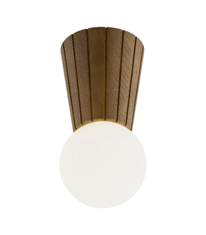 Volante Globe Ceiling Light Dark Wood Dark Honey Oak G9 IP44-1