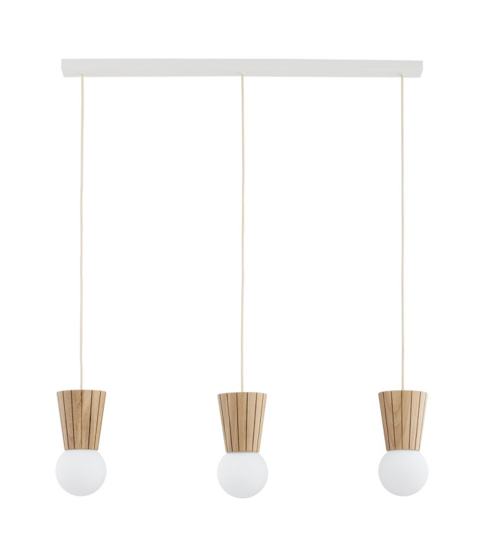 Volante Bar Pendant Ceiling Light Light Wood Natural Oak Opal Shade G9 IP44-6
