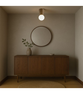 Volante Globe Ceiling Light Dark Wood Dark Honey Oak G9 IP44-2