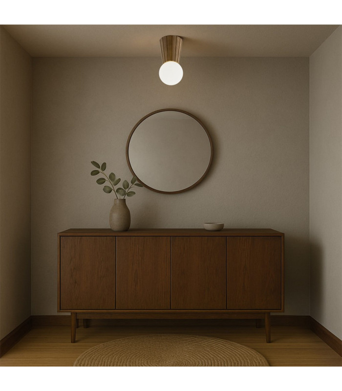 Volante Globe Ceiling Light Dark Wood Dark Honey Oak G9 IP44-2