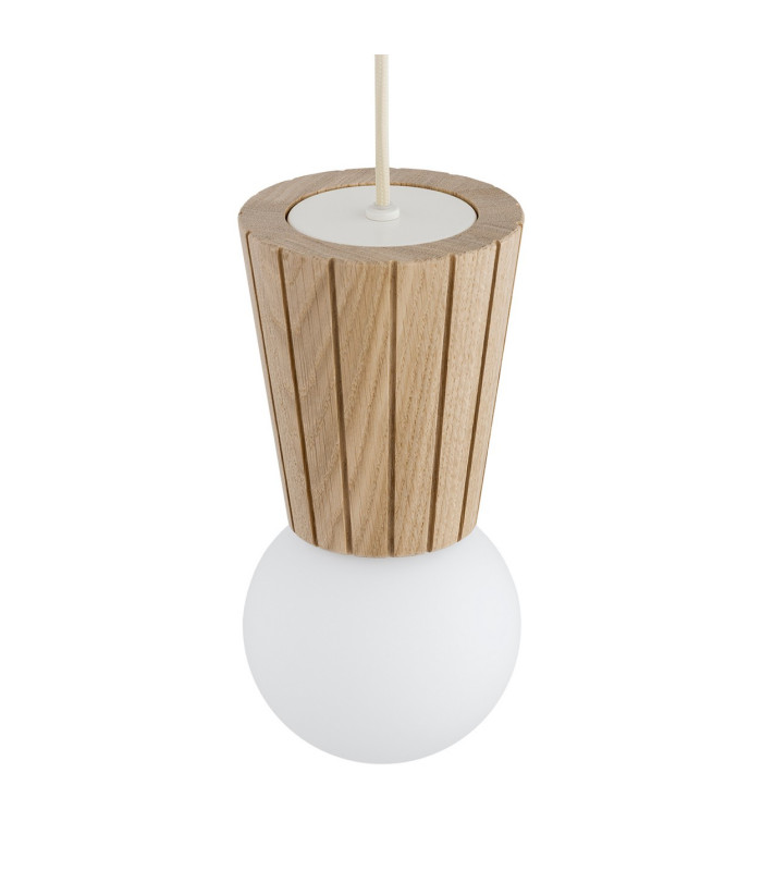 Volante Bar Pendant Ceiling Light Light Wood Natural Oak Opal Shade G9 IP44-7