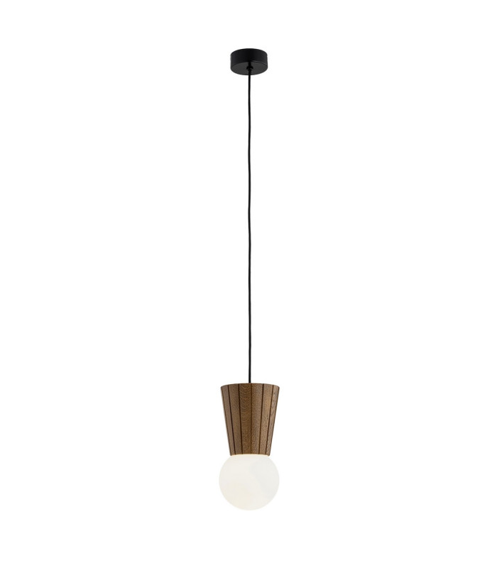 Volante Globe Pendant Ceiling Light Dark Wood Dark Honey Oak G9 IP44-1