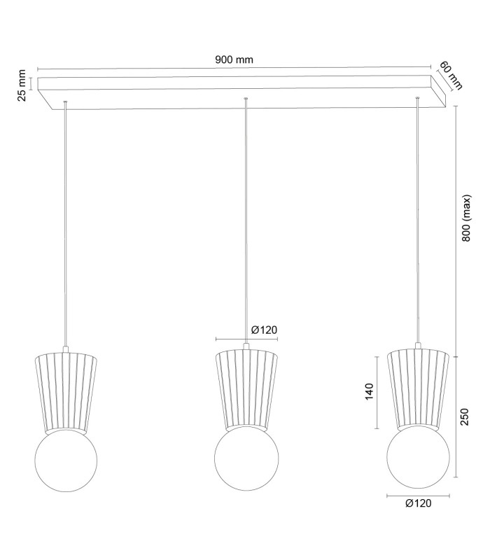 Volante Bar Pendant Ceiling Light Light Wood Natural Oak Opal Shade G9 IP44-9