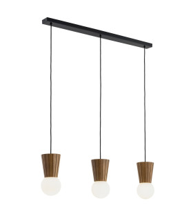 Volante Bar Pendant Ceiling Light Dark Wood Dark Honey Oak Opal Shade G9 IP44-1