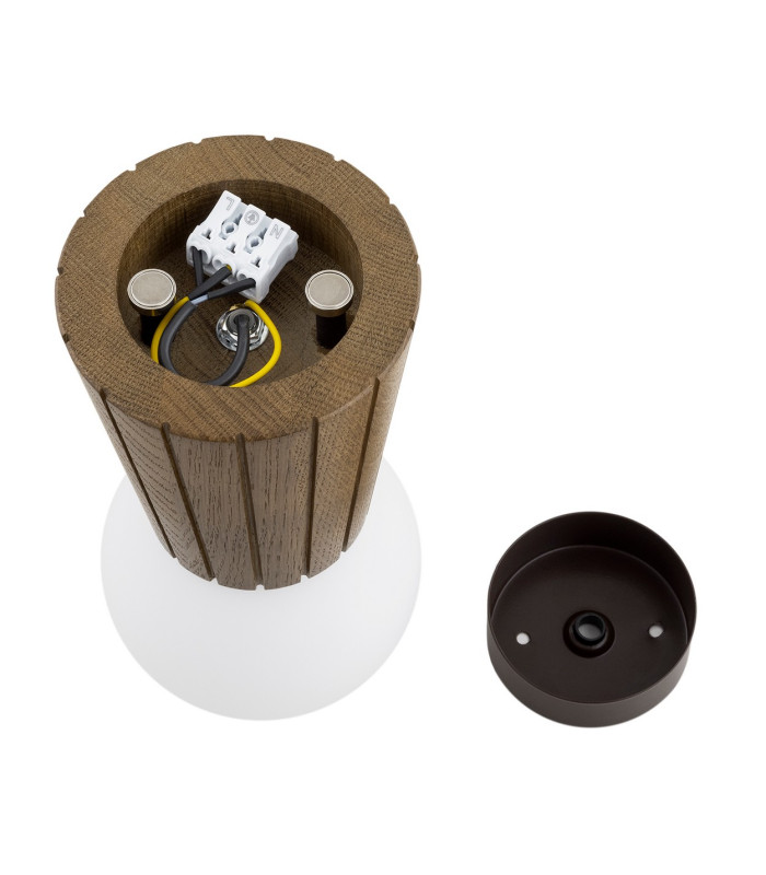 Volante Globe Ceiling Light Dark Wood Dark Honey Oak G9 IP44-6