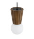 Volante Bar Pendant Ceiling Light Dark Wood Dark Honey Oak Opal Shade G9 IP44-5