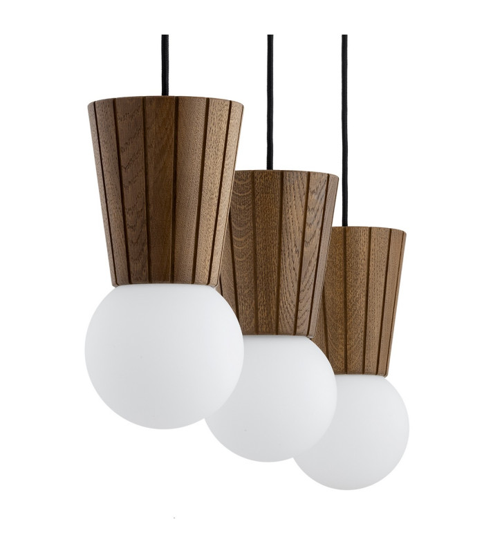 Volante Bar Pendant Ceiling Light Dark Wood Dark Honey Oak Opal Shade G9 IP44-6
