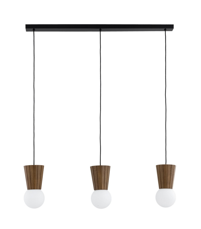 Volante Bar Pendant Ceiling Light Dark Wood Dark Honey Oak Opal Shade G9 IP44-7