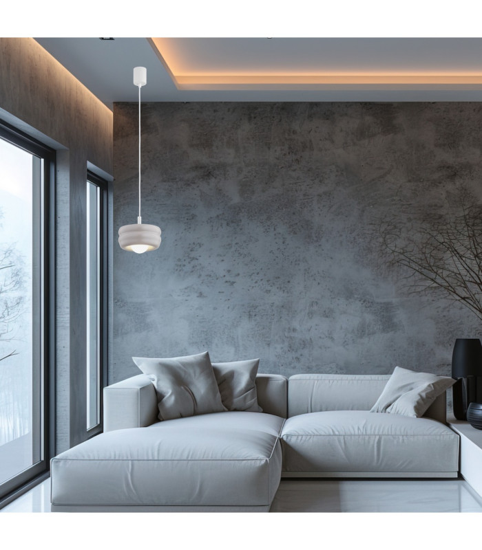 Tevo Slim Pendant Ceiling Light Sand Cashmere Opal Matte G9-8