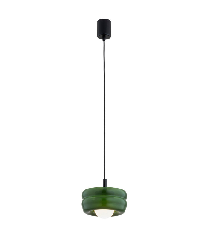 Tevo Slim Pendant Ceiling Light Bottle Green Opal Matte G9-1
