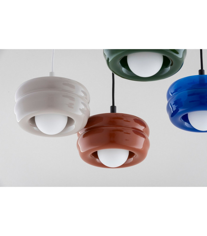 Tevo Slim Pendant Ceiling Light Terracotta Opal Matte G9-5